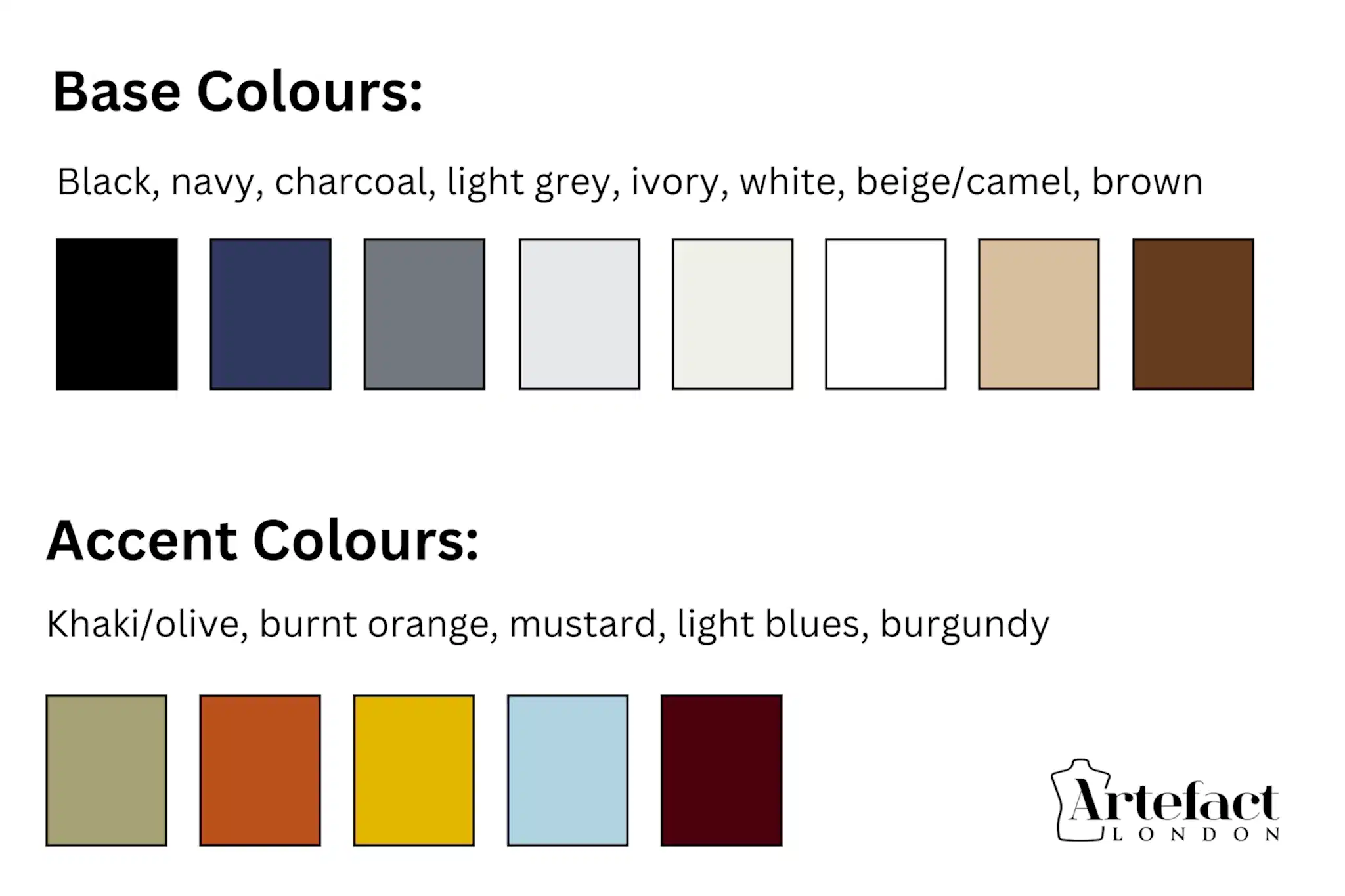 Base colours for capsule wardrobe